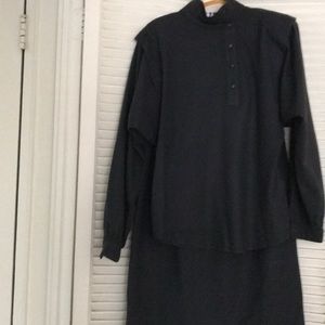 Designer elegant two piece wool dress